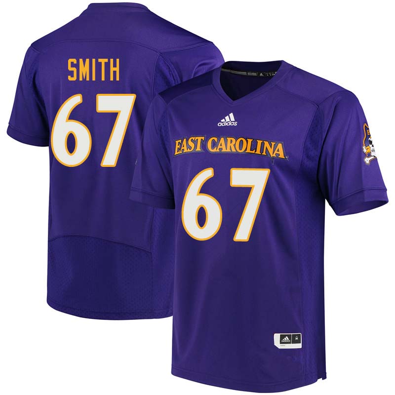 Men #67 D'Ante Smith East Carolina Pirates College Football Jerseys Sale-Purple